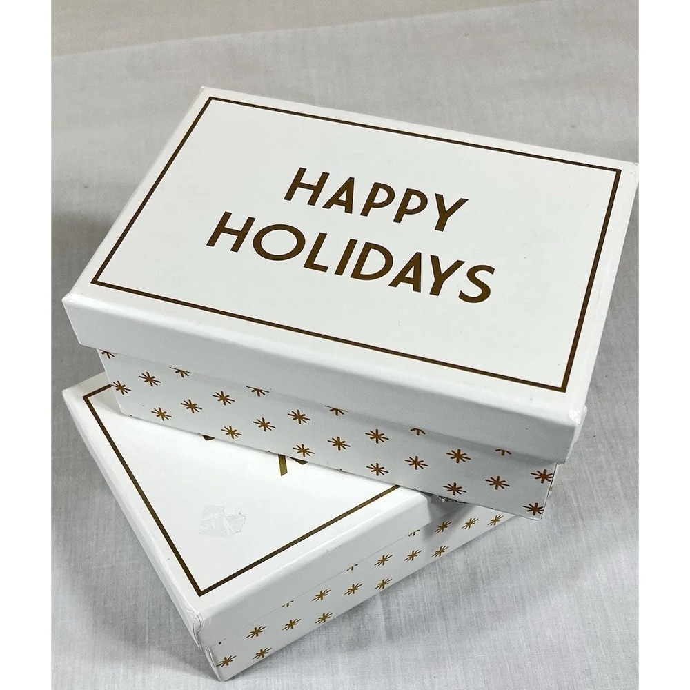 Lot of 2 C.R. Gibson Happy Holidays Boxed Cards 12 Cards & Envelopes Each